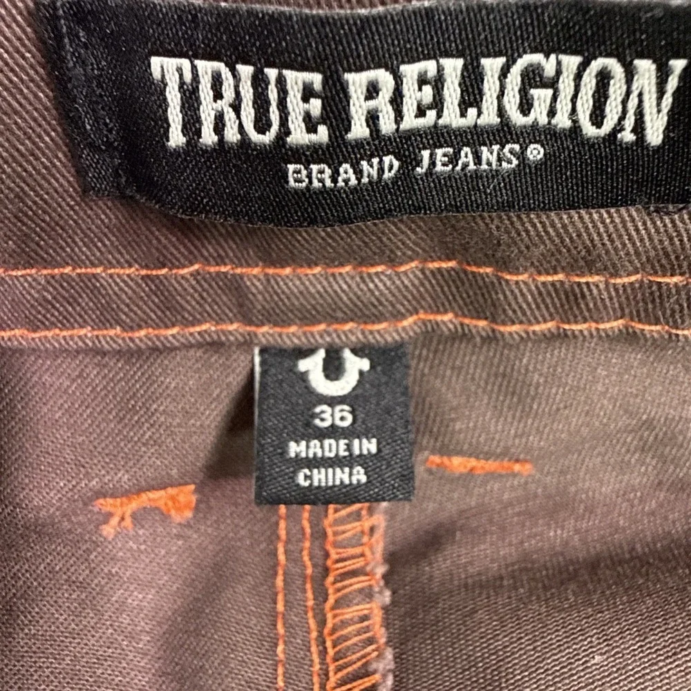 True Religion Cargo Pants  Men's 36  Bracken Brown  org trim wide leg